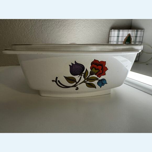 Vintage Hefty Floral Food Container w/ Lid – 1 Pint – Retro Cottagecore Kitchen - Picture 2 of 7